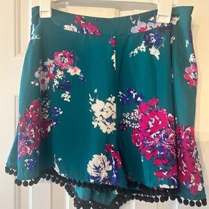 Floral High Waist Women's Shorts